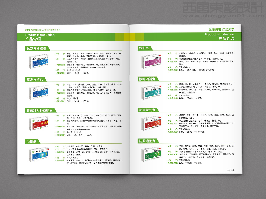 陜西醫(yī)藥控股集團(tuán)天寧制藥有限責(zé)任公司系列藥品包裝設(shè)計之產(chǎn)品手冊內(nèi)頁設(shè)計