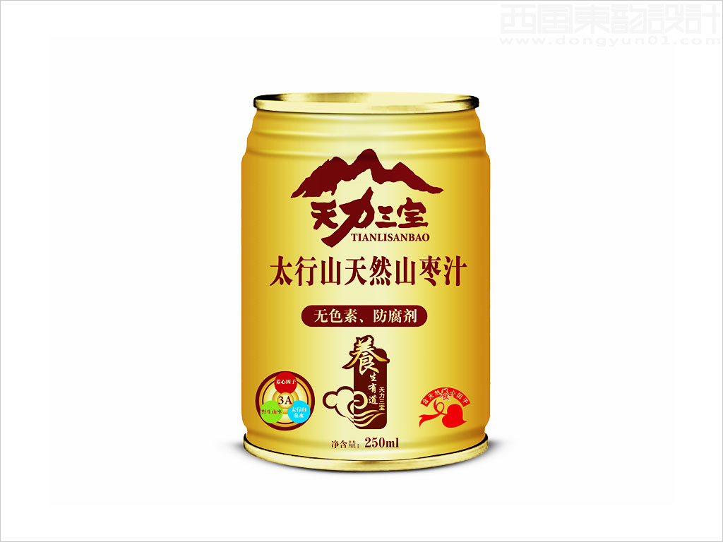 河北邢州棗業(yè)有限公司天力三寶山棗汁包裝設(shè)計(jì)---金色版