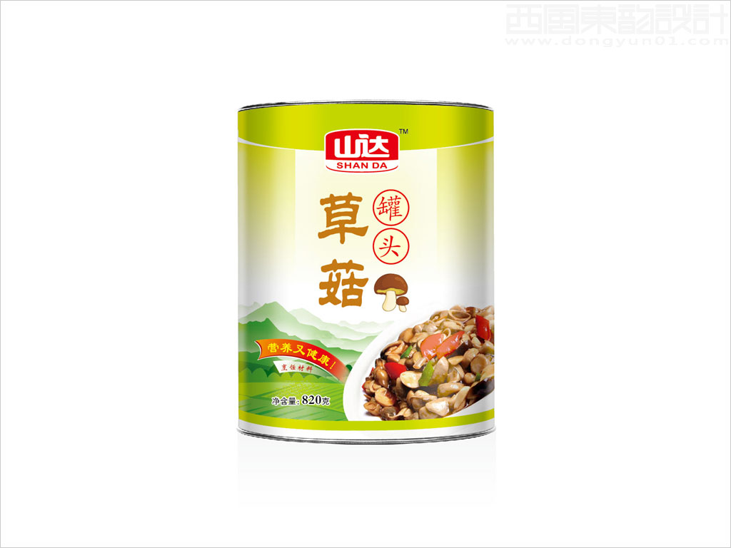 北京山達(dá)食品有限公司草菇罐頭食品包裝設(shè)計(jì)