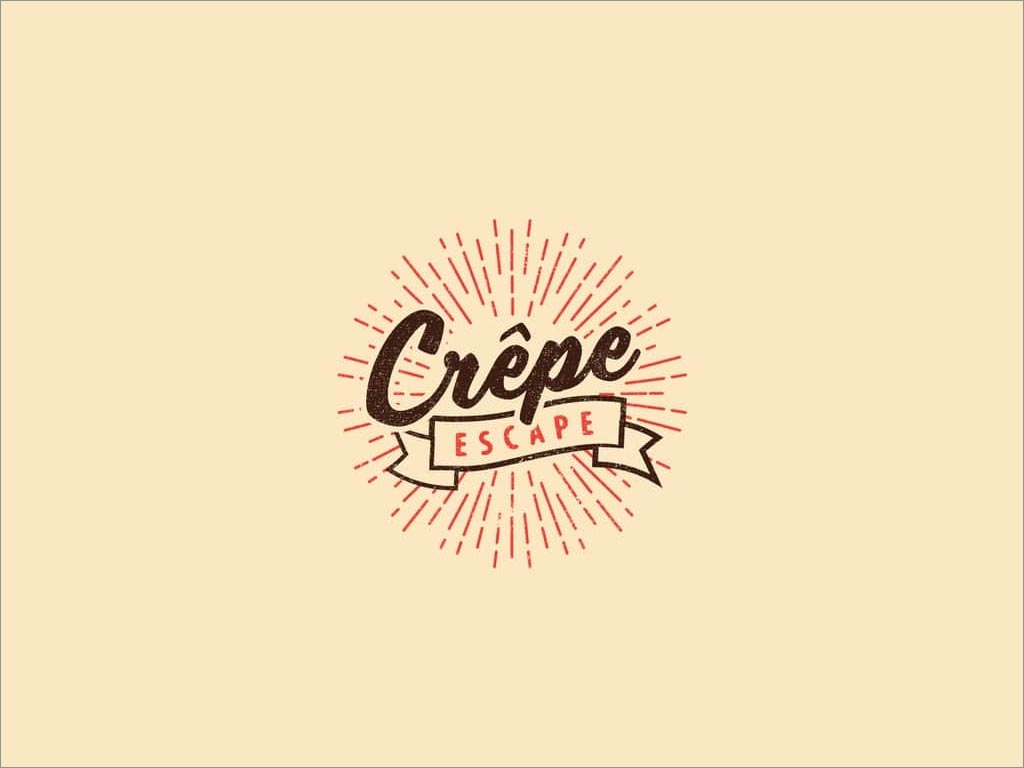 Crepe Escape甜點店品牌logo形象設計