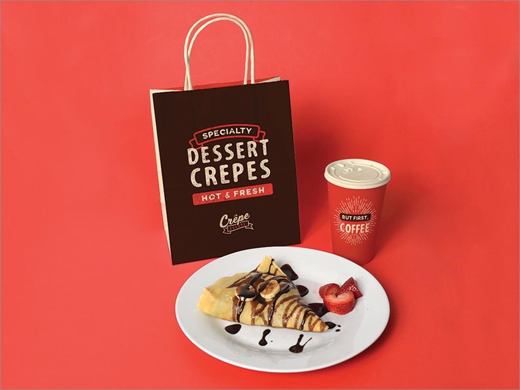 Crepe Escape甜點店品牌logo形象手提袋設計