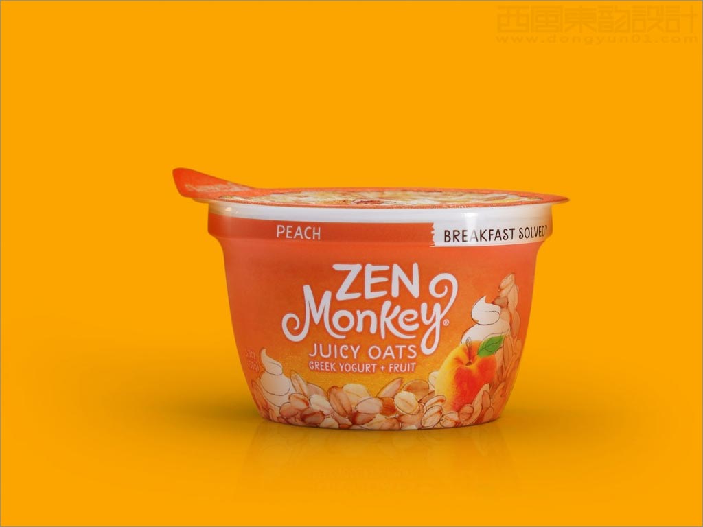 美國zen monkey黃桃麥片早餐速食粥包裝設(shè)計