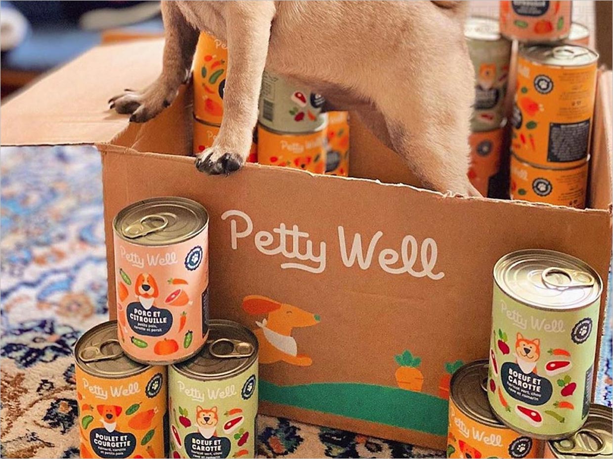 法國Petty Well寵物狗糧食品包裝設計之實物照片