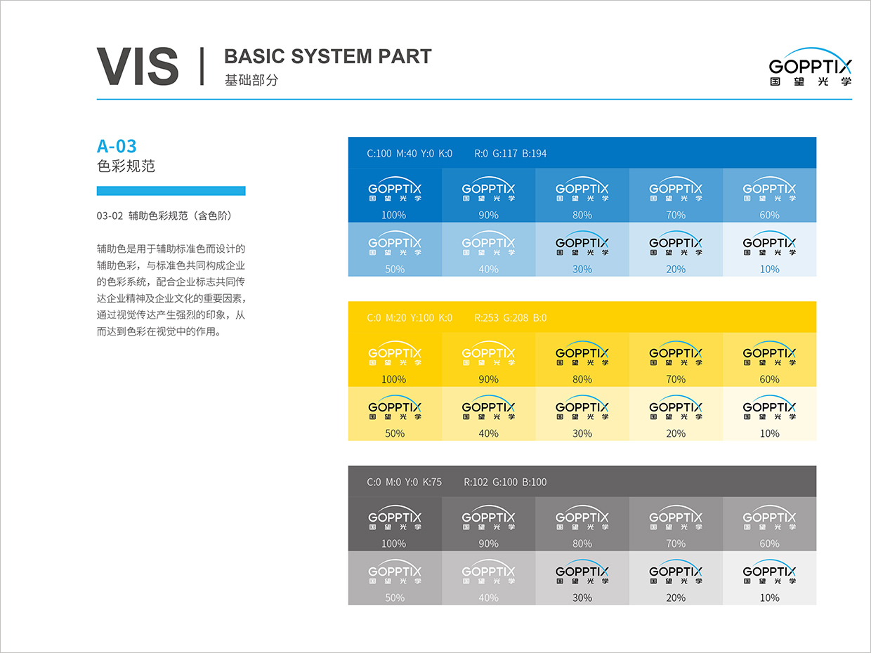 北京國望光學(xué)科技公司全案VI設(shè)計之色彩規(guī)范